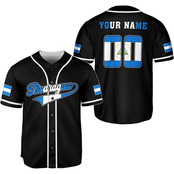 Personalized Nicaragua Baseball Jersey Shirt Name Nicaraguan Baseball Jersey for Men & Women Nicaraguan Camisas (S)