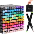 thumbnail image 1 of Juego de rotuladores con alcohol Kebuye, 100 colores, puntas dobles para arte, 1 of 9