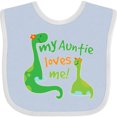 thumbnail image 3 of Inktastic My Auntie Loves Me Dinosaur Boys Baby Bib, 3 of 4