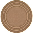 thumbnail image 1 of Unique Loom Extérieur Frontière Solide Tapis Tonal 6' x 6' Rond Brun/brun Clair, 1 of 1