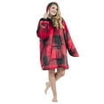 thumbnail image 1 of Safdie & Co. Couverture Jeté à Capuche Hoodzy Ultra Doux Carreaux Rouges Buffalo, 1 of 4