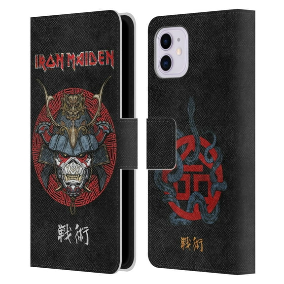 Head Case Designs Officially Licensed Iron Maiden Senjutsu Samurai Eddie Life Snake Leather Book Wallet Case Cover Compatible with Apple iPhone 11