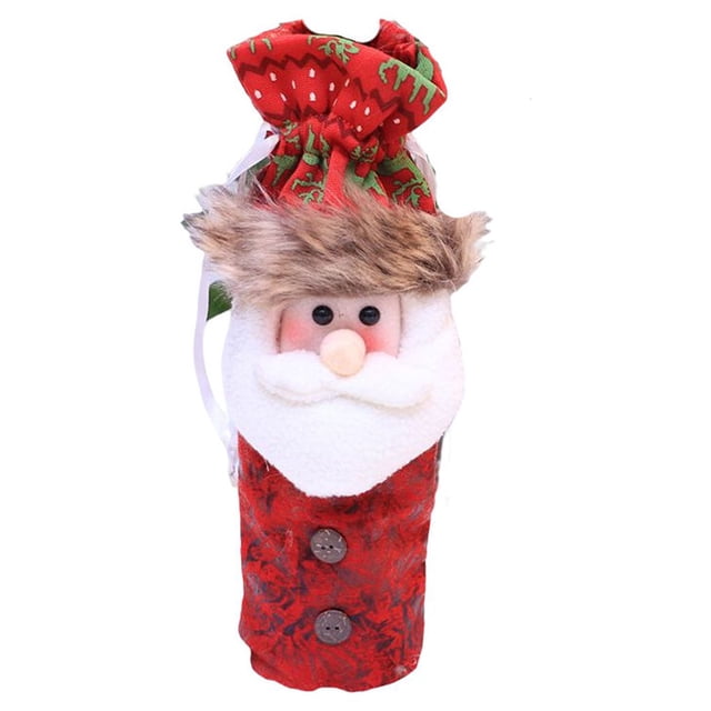 Funda de botella de vino de Navidad Naiovety de cuero de alce Telas no tejidas Decoración de comedor