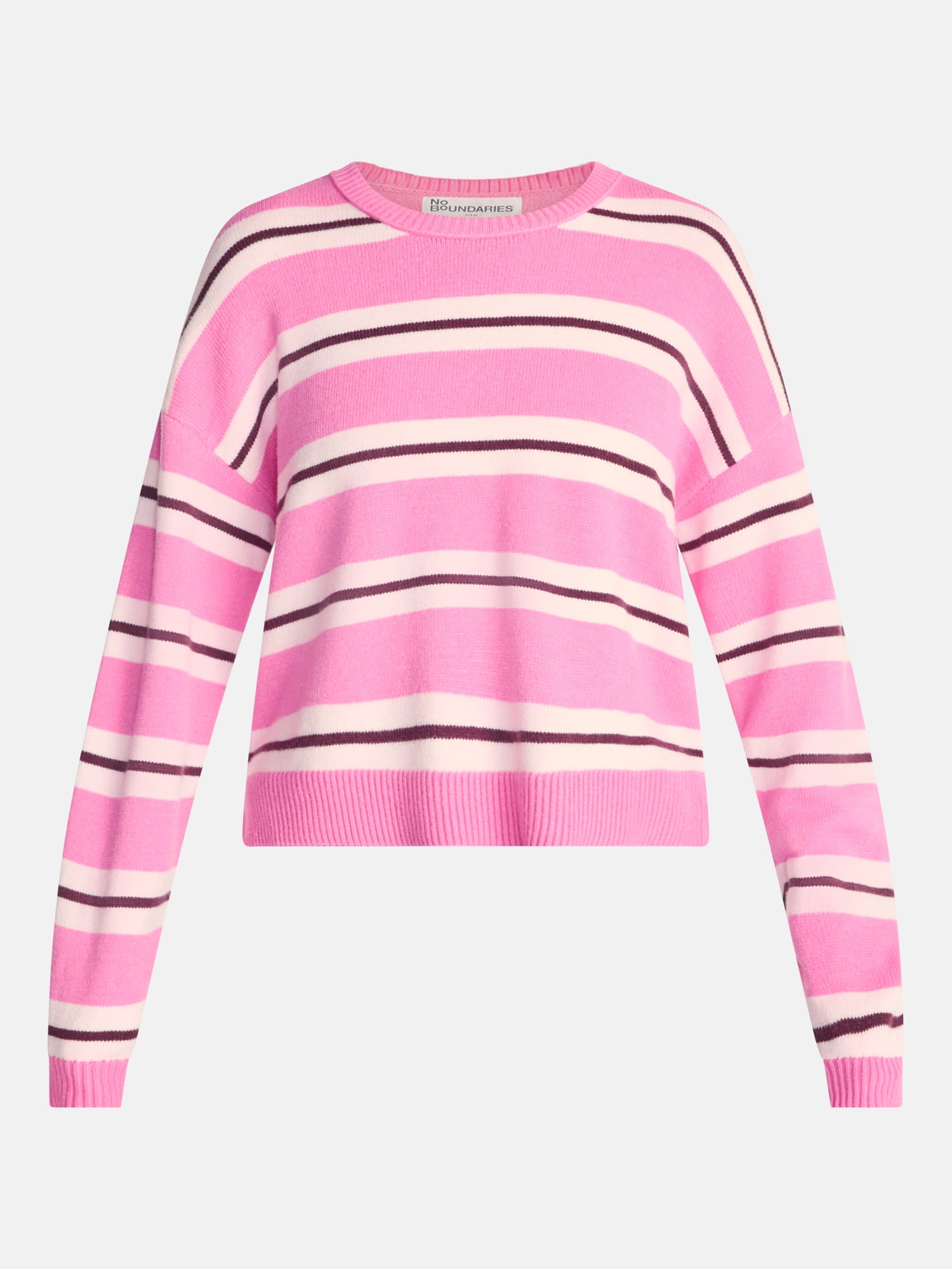 No Boundaries Essential Crewneck Sweater, Lightweight, Women's and Women's Plus XXS-4X