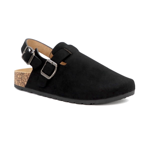 Women's Backstrap Clogs – Faux Suede Buckle Clogs for Everyday Wear