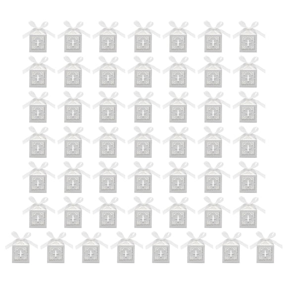 AOOOWER 50Pcs European Crucifix Party Favors Boxes Wedding Sweets Storage Organizers