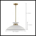 thumbnail image 3 of Nuvo Lighting Perkins 1 Light Medium Pendant Matte White with Burnished Brass, 3 of 5