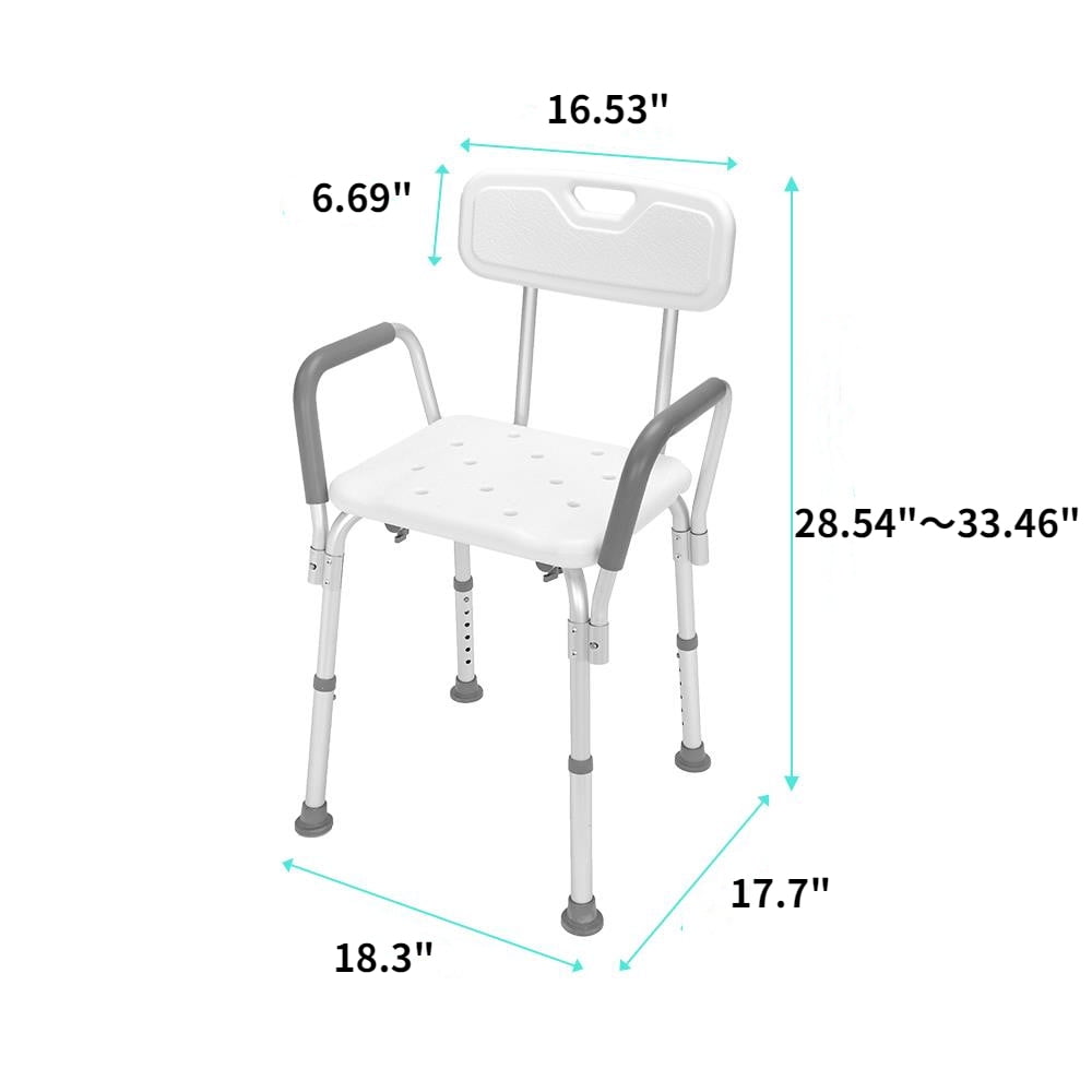 Zimtown Shower Chair with Arms, Heavy Duty Shower Seat Shower Stool for Handicap Elderly