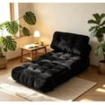 thumbnail image 3 of Leumius Folding Sofa Bed,Convertible Sleeper Chair with Pillow Foldable Mattress with Back Support, Portable Fold Out Chair Bed Comfy Floor Sofa Lounge for Living Room BedroomBlack, 3 of 6