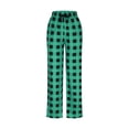 thumbnail image 3 of LEEYNEER Men‘s Cotton Flannel Sleep Pants Buffalo Plaid Straight Leg Soft Micro Fleece Pajama Pants Casual Elastic Waist Drawstring Lounge Pants, 3 of 4