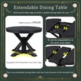 thumbnail image 4 of Kitchen Table Chair Set, Set of 5, Round Table Convertible to Oval Shape Table with Center Shelf, Functional Table Set with 1 Table and 4 Upholstered Tufted Back Chairs for Dining Room, Espresso, 4 of 7