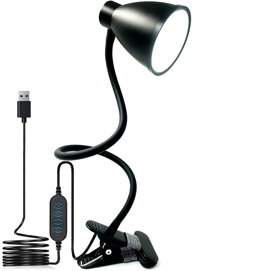 TOPELEK Desk Lamp Clip on Table 15 LED Beads Eye-Care Adjustable Brightness 1 