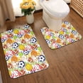 thumbnail image 2 of Yiaed Balls Print Bathroom Mat Set 2 Pieces Mat Anti-Skid Pad Ultra Soft and Absorbent Bathroom Bath Mat Contour Bath Rugs for Toilet Base, 2 of 6