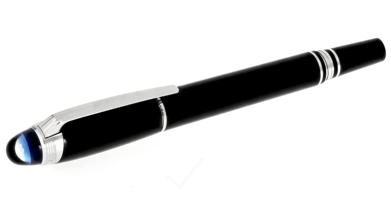 Montblanc Resin and Platinum Coated Pen, Fine, Black Ink