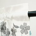 thumbnail image 4 of DriftAway Isabella Faux Silk Embroidered Crafted Flower Door Panel Sidelight Rod Pocket Room Darkening with Bonus Adjustable Tieback 50 Inch by 72 Inch Plus 1.5 Inches Header Single Ivory Blue, 4 of 6