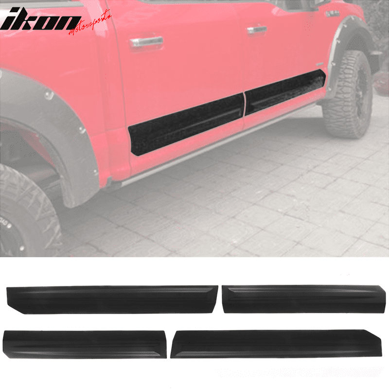 Compatible with 1519 Ford F150 Side Body Molding Cladding Trim 4PCS