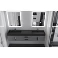 thumbnail image 6 of Amazon 84" Gray Wood Floating Vanity with Black Top and Brushed Nickel Trim, 6 of 20