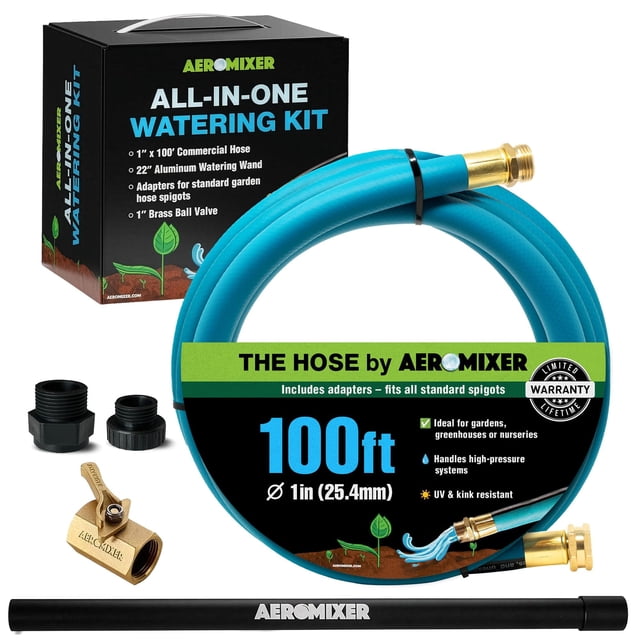 Kit de riego AEROMIXER de 30 m para trabajo pesado, manguera de 650 PSI