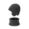 thumbnail image 3 of Winter Unisex Knitted Hat Scarf Set Warm Lined Ear Cold Weather Accessories, 3 of 3