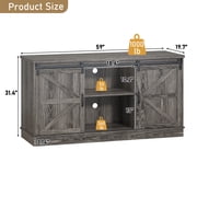 Blotout Farmhouse 75-120 Gallon Fish Tank Stand with Power Outlet, 59Aquarium Stand with Storage/Sliding Barn Door, Heavy Duty Tank Stand for 2 Fish Tank/Reptile Terrarium, 1200lbs Capacity,Gray