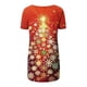 thumbnail image 5 of Puntoco Blusa de cuello en V con mangas raglán cortas y espalda larga con estampado navideño informal a la moda para mujer, 5 of 5
