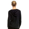 thumbnail image 2 of Sofra Women's Cotton Comfort Zip Up Hoodie Jersey Sweater - Black - XL, 2 of 5