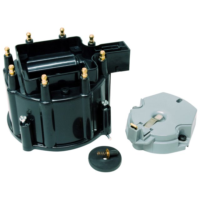 MSD Ignition Distributor Cap and Rotor Kit 5501 Street Fire; GM V8 HEI; Bolt Down; HEI Style Posts; Black