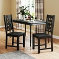 thumbnail image 4 of Costway Dining Chair Set of 4 with Rubber Wood Frame & Leaf-shape High Back for Kitchen Black, 4 of 9