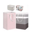 thumbnail image 4 of Bolsa de almacenamiento de tela de 4 piezas, 2 asas largas, fácil agarre, revestimiento impermeable, cesta de ropa plegable para dormitorio y baño., 4 of 12