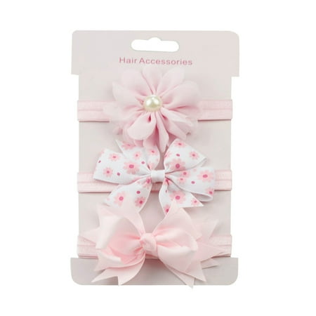 - Outtop 3Pcs Kids Elastic Floral Headband Hair Girls baby Bowknot Hairband Set