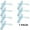 7 Pairs of Blue, variant on 7 Pairs of Portable Small Rectangle White Reading Glasses 3.00 With Pen Holder for Women and Men, Plastic Light Weight Readers +3.00
