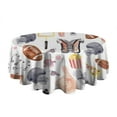 thumbnail image 5 of Colorful Rugby Game Items Pattern Round Tablecloth 60"x60",Wrinkle Wipeable Table Cloth for Kitchen Dining Room Picnic Patio Party, 5 of 6