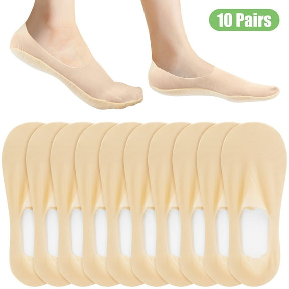 TSV 10 Pairs Low Cut Liner Socks, No Show Socks for Women, Non-Slip Invisible Thin Socks