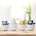 thumbnail image 2 of HEVIRGO 2PCS Cat Ornament Lovely Vivid Expression Exquisite Solid Model Creative Micro Landscape Gardening Doll Collectible Eggshell Cat Figure Decoration Car Decoration, 2 of 10