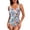 White, variant on Ayolanni Tummy Control Swimming Suits for Women Push-Up High Cut One-Piece Swimwear Open Back Bikinis Stretchy Printed Bathing Suit Blue L