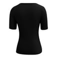 thumbnail image 5 of TINZ Women's Summer Top Short Sleeve Button Ribbed Slim Fit Knit Long Sleeves Shirt Long Sleeve Shirt Plain Women Women S Summer Shirts Women Short Sleeve T Shirt Woman Tee Woman T Shirt Short Sleeve, 5 of 5