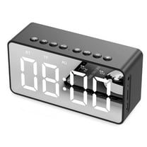 Alarm Clock, Radio, Bluetooth Wireless Speaker - Nightstand Large Display Clock - Black