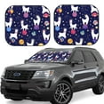 thumbnail image 2 of Bingfone Lama In Space Windshield Sun Shade 2-Piece Foldable Car Front Window Sunshade For Most Sedans Suv Truck - Auto Sun Blocker Visor Protector Blocks Max Uv Rays - Large, 2 of 7