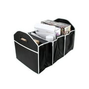 Car Trunk Organizer Cargo Organizer Folding Caddy Storage Collapse Bag Bin for Car Truck SUV 3 Section Collapsible Storage Box Black Podofo