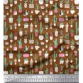 thumbnail image 1 of Soimoi Georgette Viscose Fabric Pot & Cactus Tree Print Fabric by The Yard 42 Inch Wide, 1 of 1