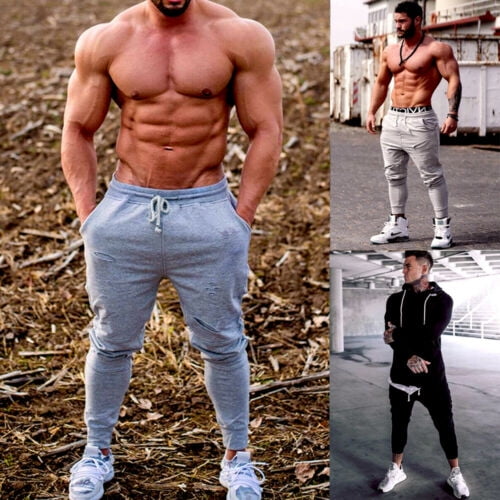Pudcoco Hot Men Sport Gym Pants Slim 