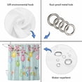 thumbnail image 4 of Happy Easter Shower Curtain, Waterproof Shower Curtains for Bathroom, Spring Colorful Eggs Butterfly Teal Wood Grain Washable Fabric Bathtub Curtain Set Bath Decor with 12 Hooks 48"x72", 4 of 8