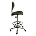 thumbnail image 2 of Industrial Polyurethane Drafting Stool with Swivel Seat, Tilt Control and Foot Ring 22”-31” H Adjustable Seat Height - Black, 2 of 3