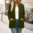 thumbnail image 2 of Fiaer Cardigans Sweaters for Women with Pockets Plus Size Long Sleeve Loose Fit Fashion Casual Open Front Tops Army Green M, 2 of 4