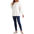 thumbnail image 2 of INSPIRE CHIC Blusas Casual para Mujeres con Puños Fruncidos Camisetas de Manga Larga Color Blanco XS, 2 of 6