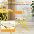thumbnail image 2 of Dovov 3-Piece Outdoor Folding Bistro Set, Steel Bistro Table and Chairs Set of 2 Outdoor Patio Furniture with Cushions, Yellow, 2 of 9