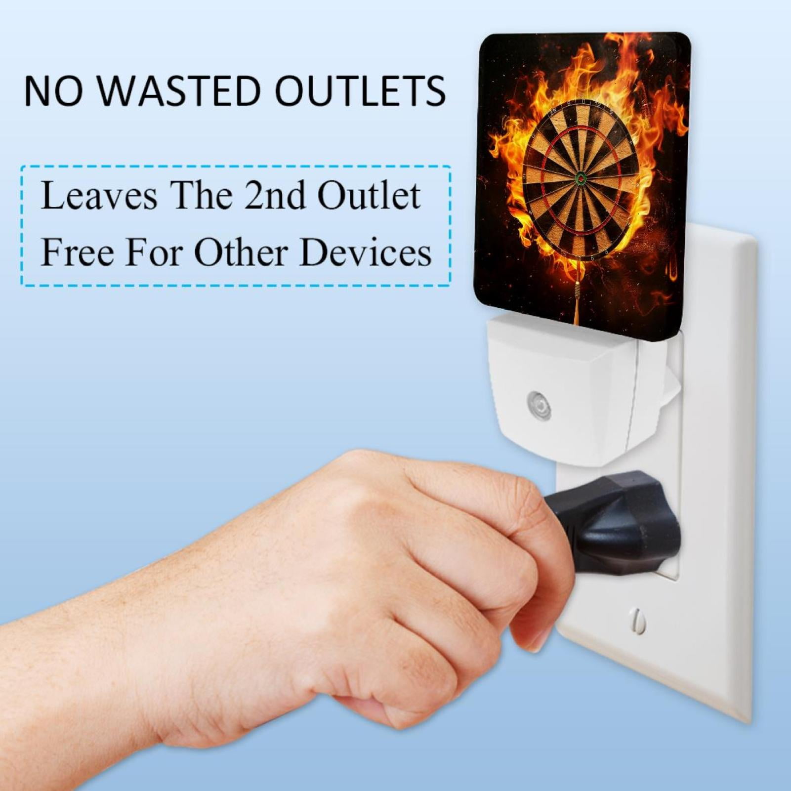PhooArto Fire Darts Board Plug in LED Night Light Auto Sensor Dusk to Dawn Decorative Night for Bedroom, Bathroom, Kitchen, Hallway, Stairs, Baby's Room, Energy Saving