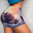thumbnail image 3 of Picia Colorful Cloud Sleeping Cat Printed Workout Shorts for Women Seamless Scrunch Butt Lifting High Waisted Yoga Gym Booty Running Moisture-wicking Short Pants-Small, 3 of 9
