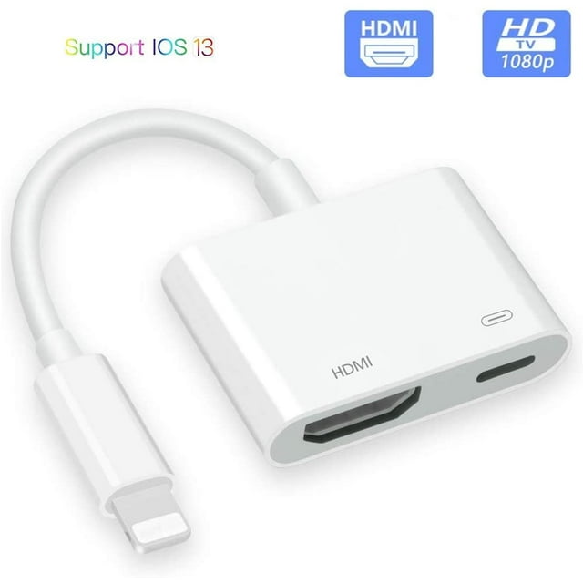 iPhone to HDMI Digital AV Adapter, Lighting to HDMI Adapter, 2 in 1