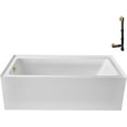 thumbnail image 4 of Streamline GA-302-6-BGL 66 in. x 32 in. Acrylic Left-Hand Drain Alcove Bathtub in Glossy White With External Drain in Brushed Gold, 4 of 8